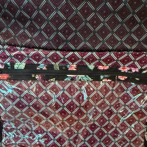 Vera Bradley Hanging Travel Makeup Bag Cotton Vines Organizer Toiletry Case - Picture 4 of 5